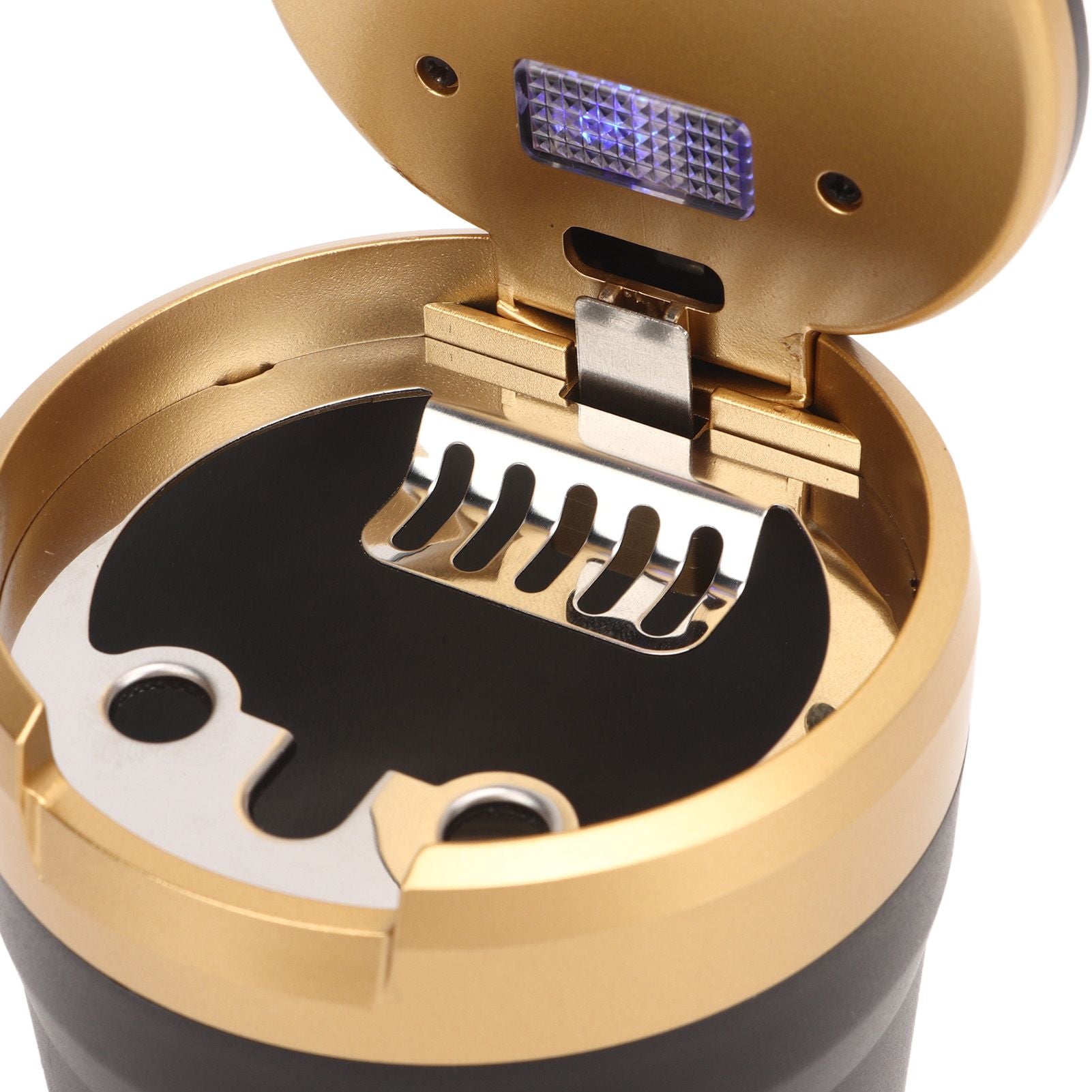 Car Ashtray with Lid Portable Smokeless Cigarette Ashtray Cup Holder with LED Blue Light for Home Wave V1294-YM0521-3117230087512