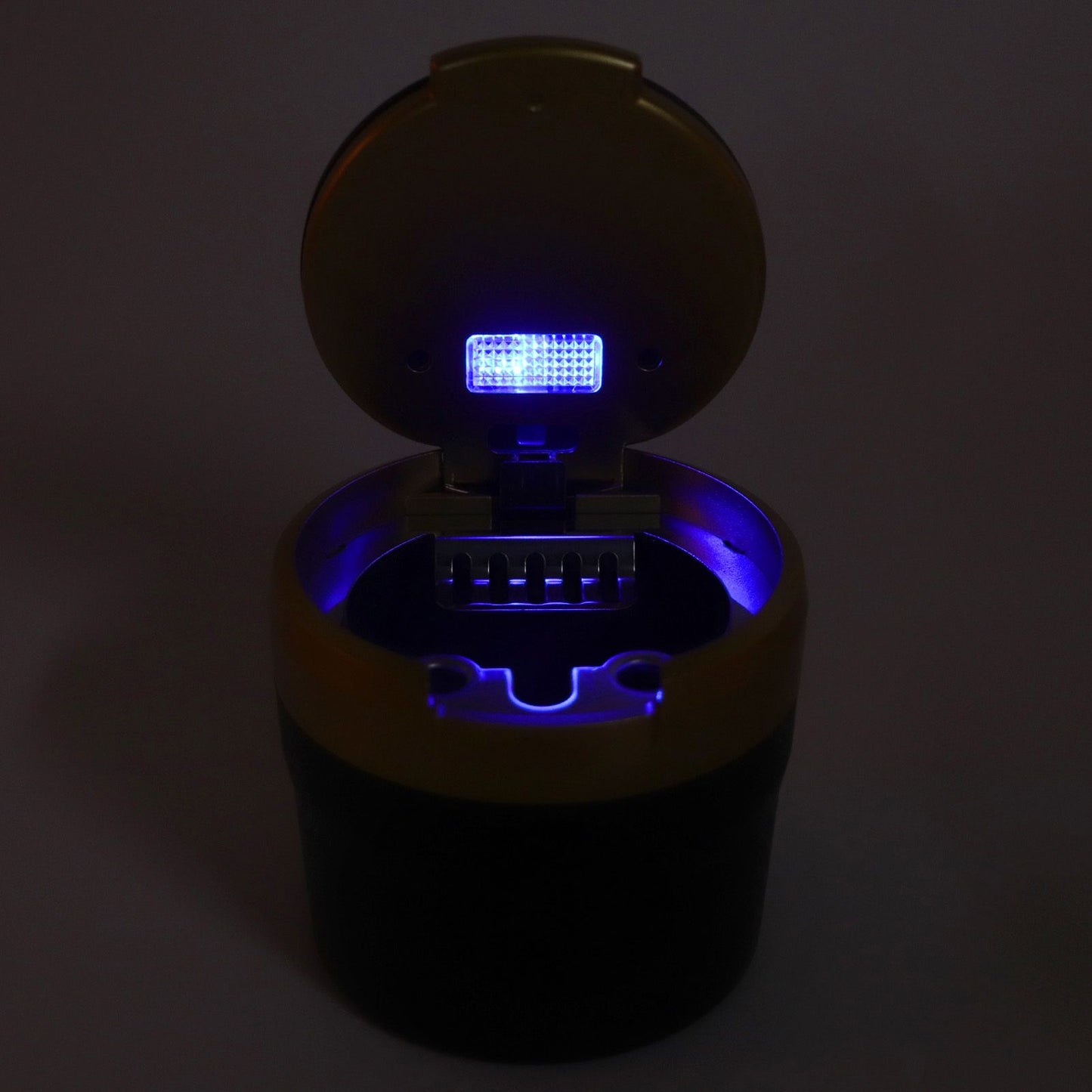 Car Ashtray with Lid Portable Smokeless Cigarette Ashtray Cup Holder with LED Blue Light for Home Wave V1294-YM0521-3117230087512