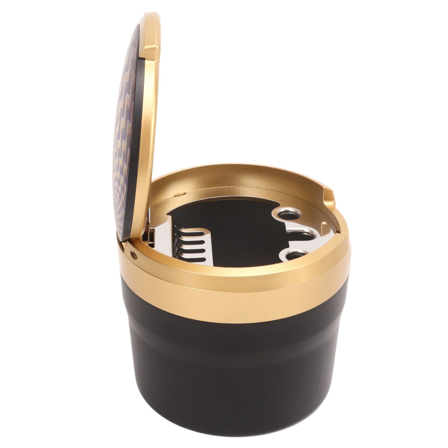 Car Ashtray with Lid Portable Smokeless Cigarette Ashtray Cup Holder with LED Blue Light for Home Wave V1294-YM0521-3117230087512