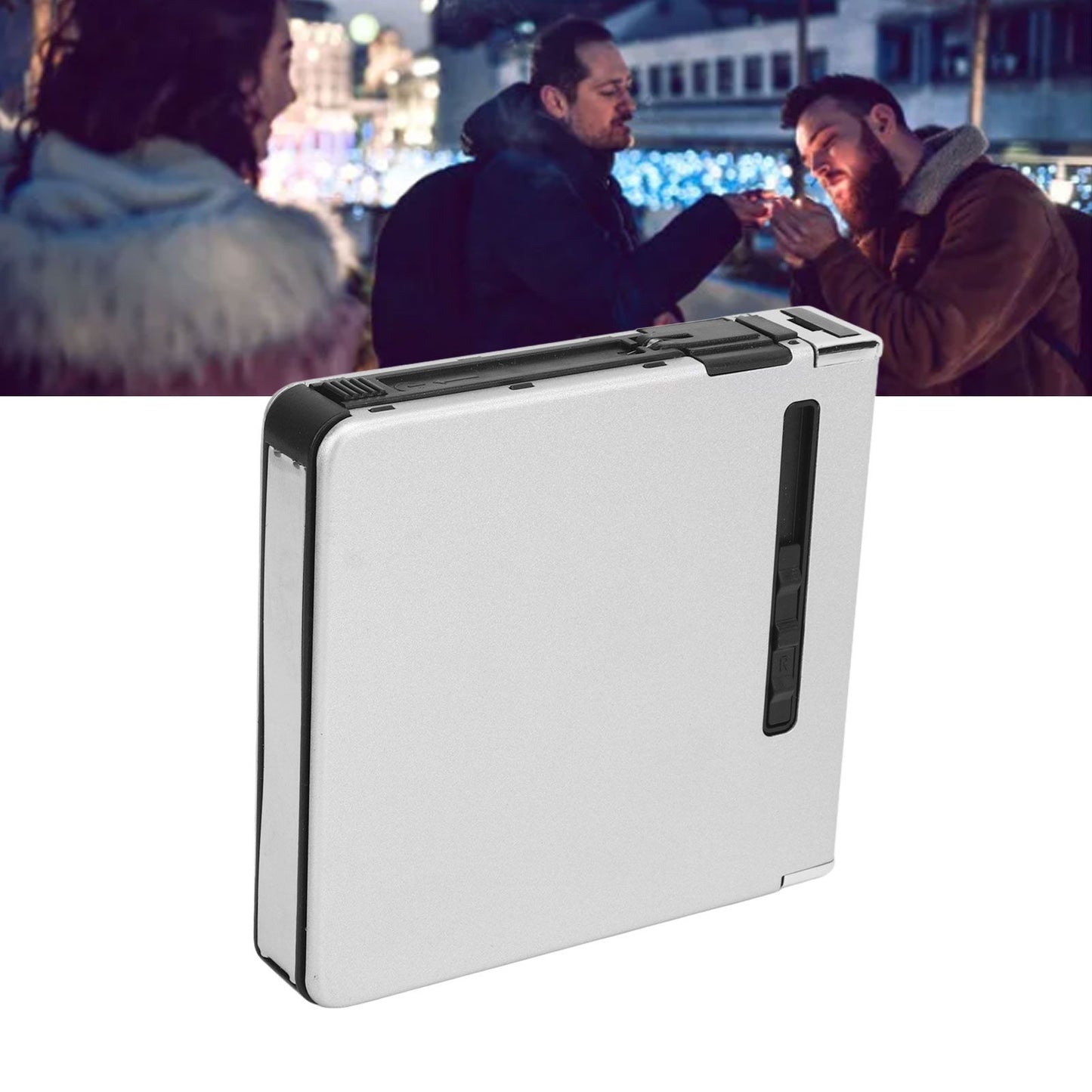 20 Regular Cigarettes Case Box USB Rechargeable Cigarette Case with Lighter for Men Women Ideal Gift for V1294-YM0521-3117230087812