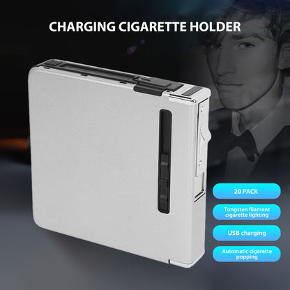 20 Regular Cigarettes Case Box USB Rechargeable Cigarette Case with Lighter for Men Women Ideal Gift for V1294-YM0521-3117230087812