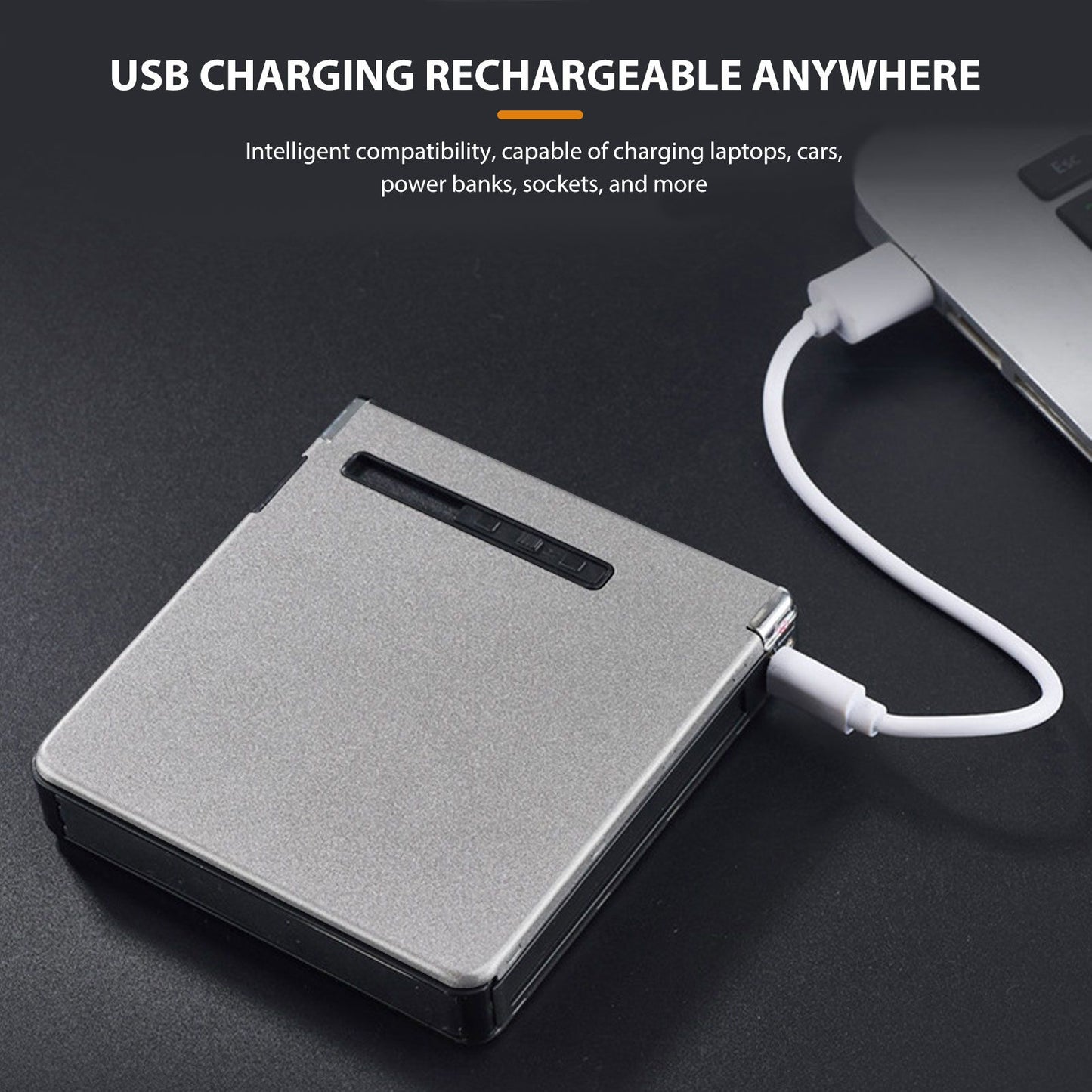 20 Regular Cigarettes Case Box USB Rechargeable Cigarette Case with Lighter for Men Women Ideal Gift for V1294-YM0521-3117230087812