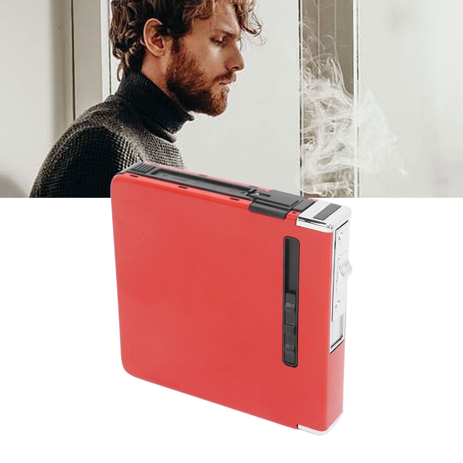 20 Regular Cigarettes Case Box USB Rechargeable Cigarette Case with Lighter for Men Women Ideal Gift for V1294-YM0521-3117230087814