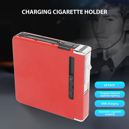 20 Regular Cigarettes Case Box USB Rechargeable Cigarette Case with Lighter for Men Women Ideal Gift for V1294-YM0521-3117230087814