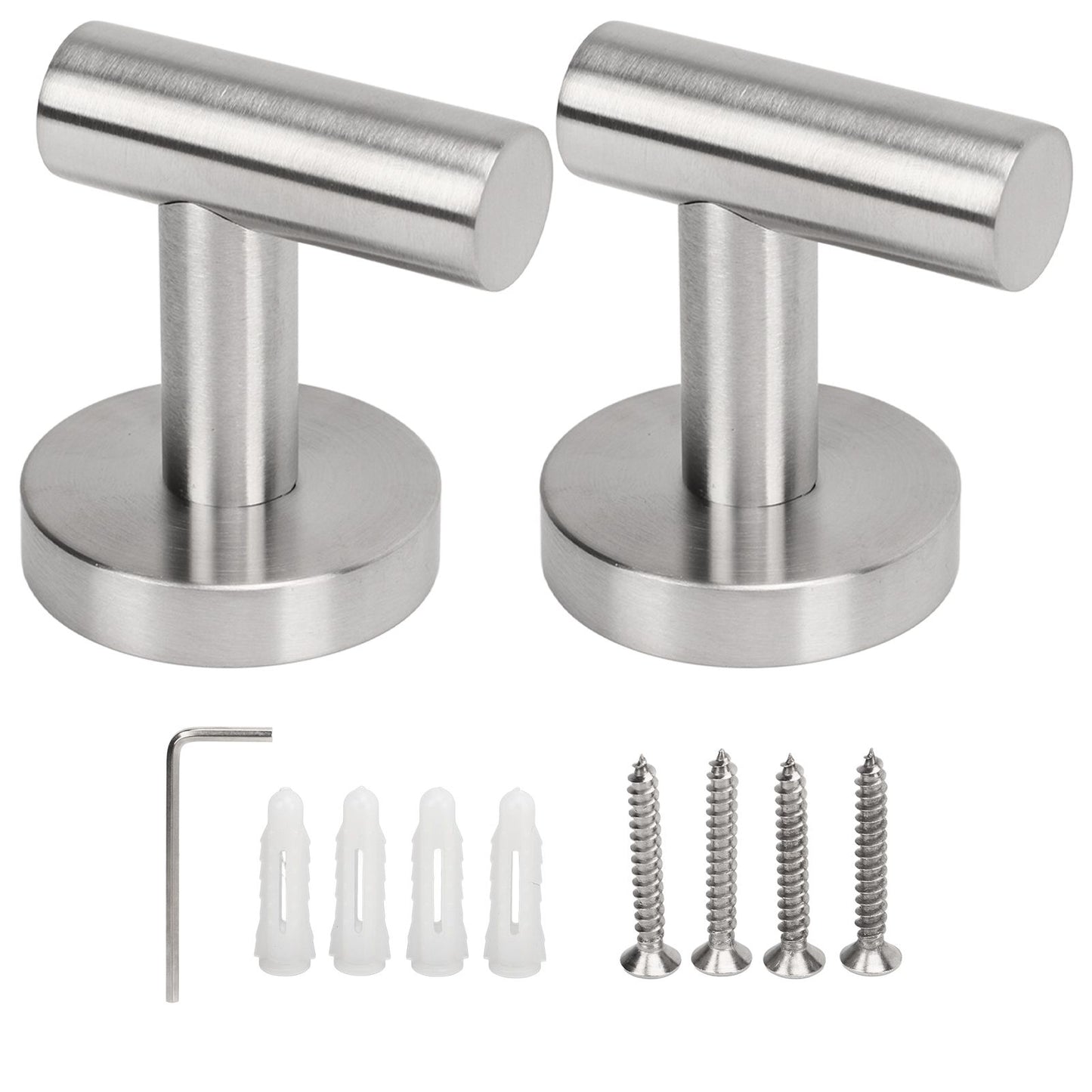 Towel Hooks Stainless Steel Wall Mounted Heavy Duty Robe Hook Holder for Coat Hat Bathroom Kitchen Silver V1294-YM0521-3117230091111