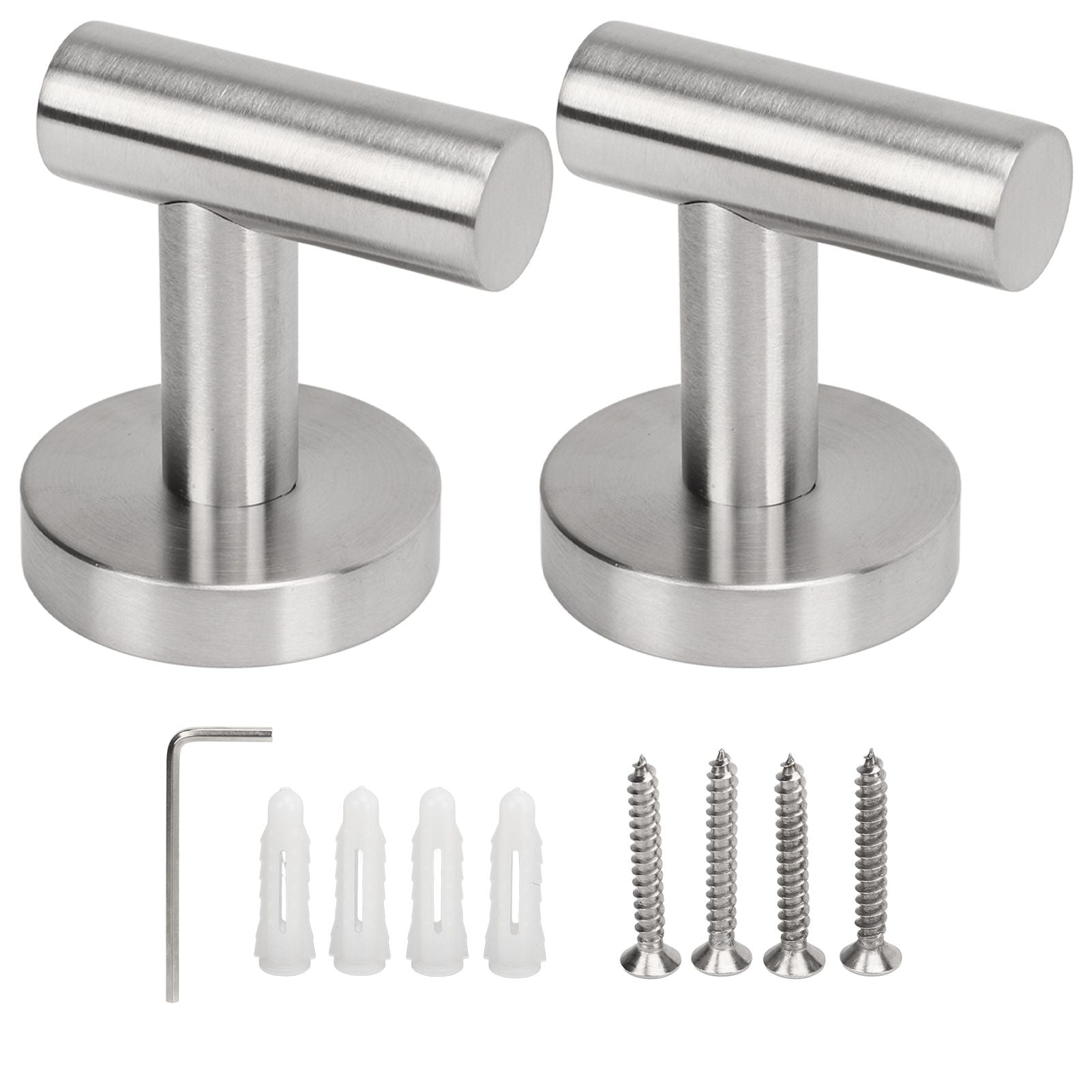 Towel Hooks Stainless Steel Wall Mounted Heavy Duty Robe Hook Holder for Coat Hat Bathroom Kitchen Silver V1294-YM0521-3117230091111