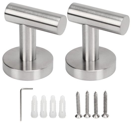 Towel Hooks Stainless Steel Wall Mounted Heavy Duty Robe Hook Holder for Coat Hat Bathroom Kitchen Silver V1294-YM0521-3117230091111