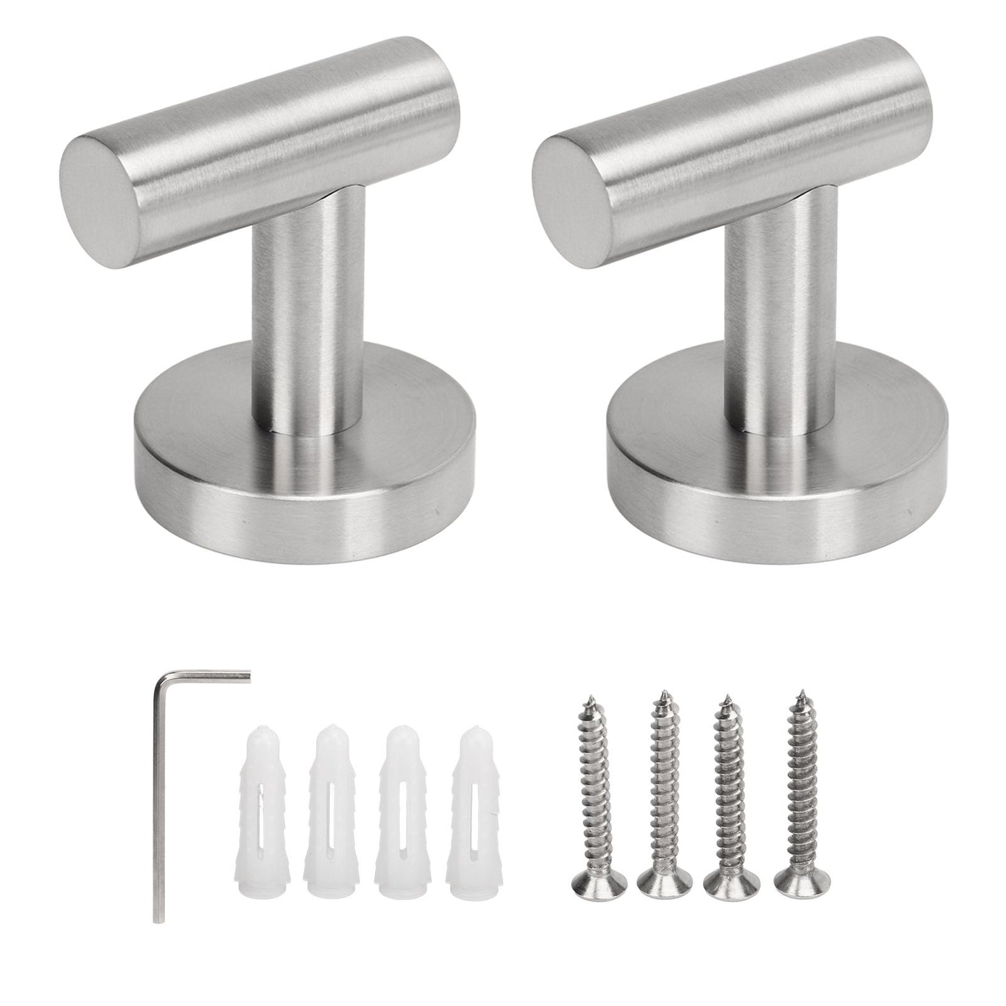 Towel Hooks Stainless Steel Wall Mounted Heavy Duty Robe Hook Holder for Coat Hat Bathroom Kitchen Silver V1294-YM0521-3117230091111