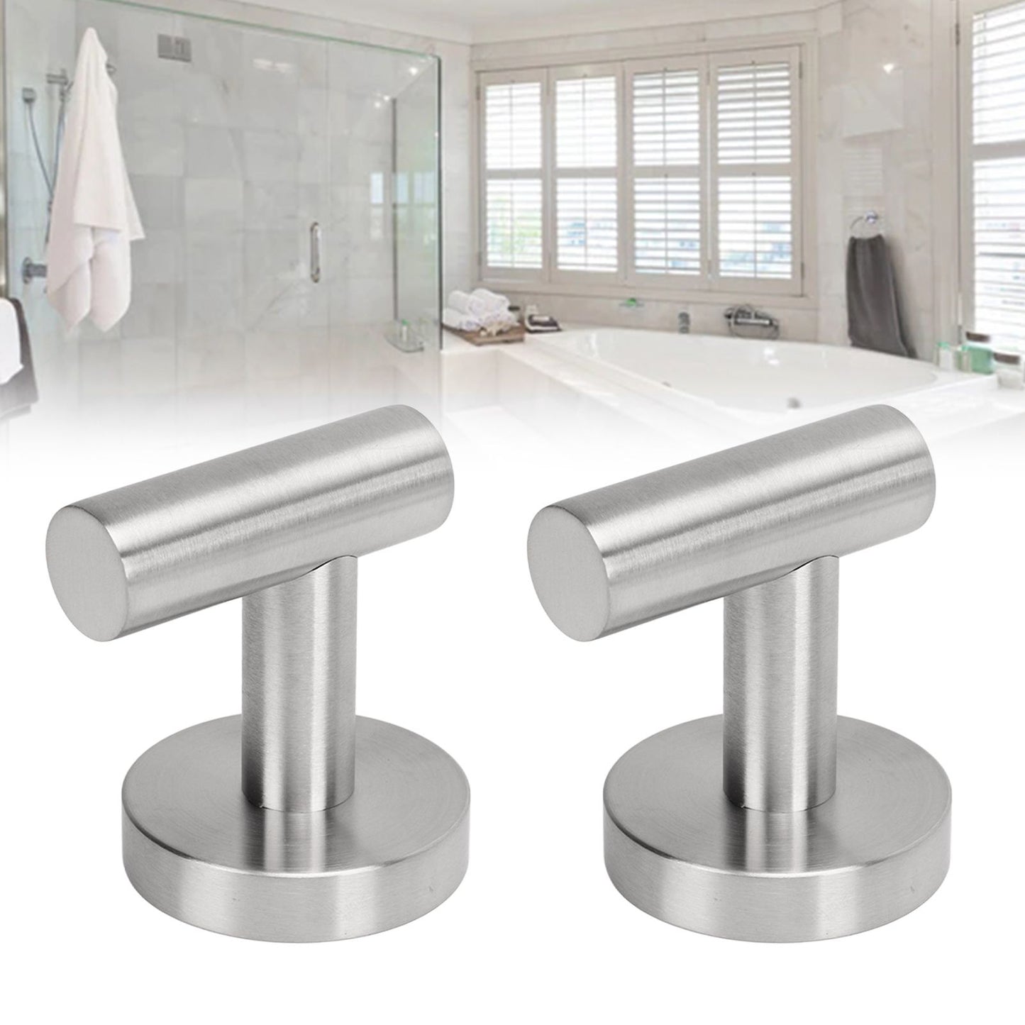 Towel Hooks Stainless Steel Wall Mounted Heavy Duty Robe Hook Holder for Coat Hat Bathroom Kitchen Silver V1294-YM0521-3117230091111