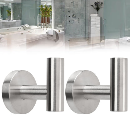 Towel Hooks Stainless Steel Wall Mounted Heavy Duty Robe Hook Holder for Coat Hat Bathroom Kitchen Silver V1294-YM0521-3117230091111