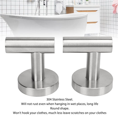 Towel Hooks Stainless Steel Wall Mounted Heavy Duty Robe Hook Holder for Coat Hat Bathroom Kitchen Silver V1294-YM0521-3117230091111