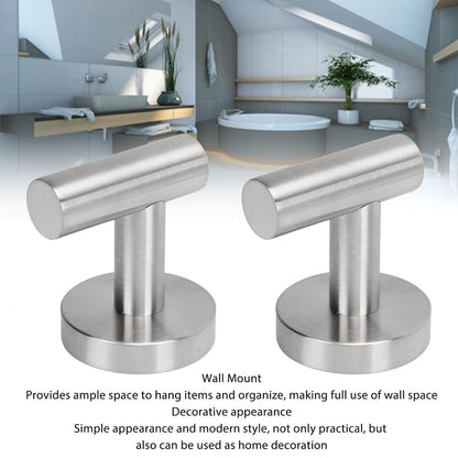 Towel Hooks Stainless Steel Wall Mounted Heavy Duty Robe Hook Holder for Coat Hat Bathroom Kitchen Silver V1294-YM0521-3117230091111