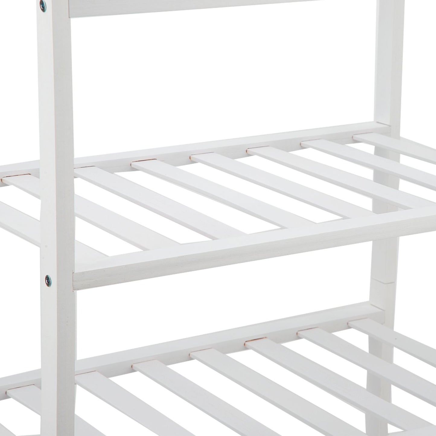 4 Tier Shoe Rack White Stackable Shoes Rack Organizer Multifunctional Bamboo Shoe Rack for Home Hotel Dorm V1294-YM0521-3117230094411