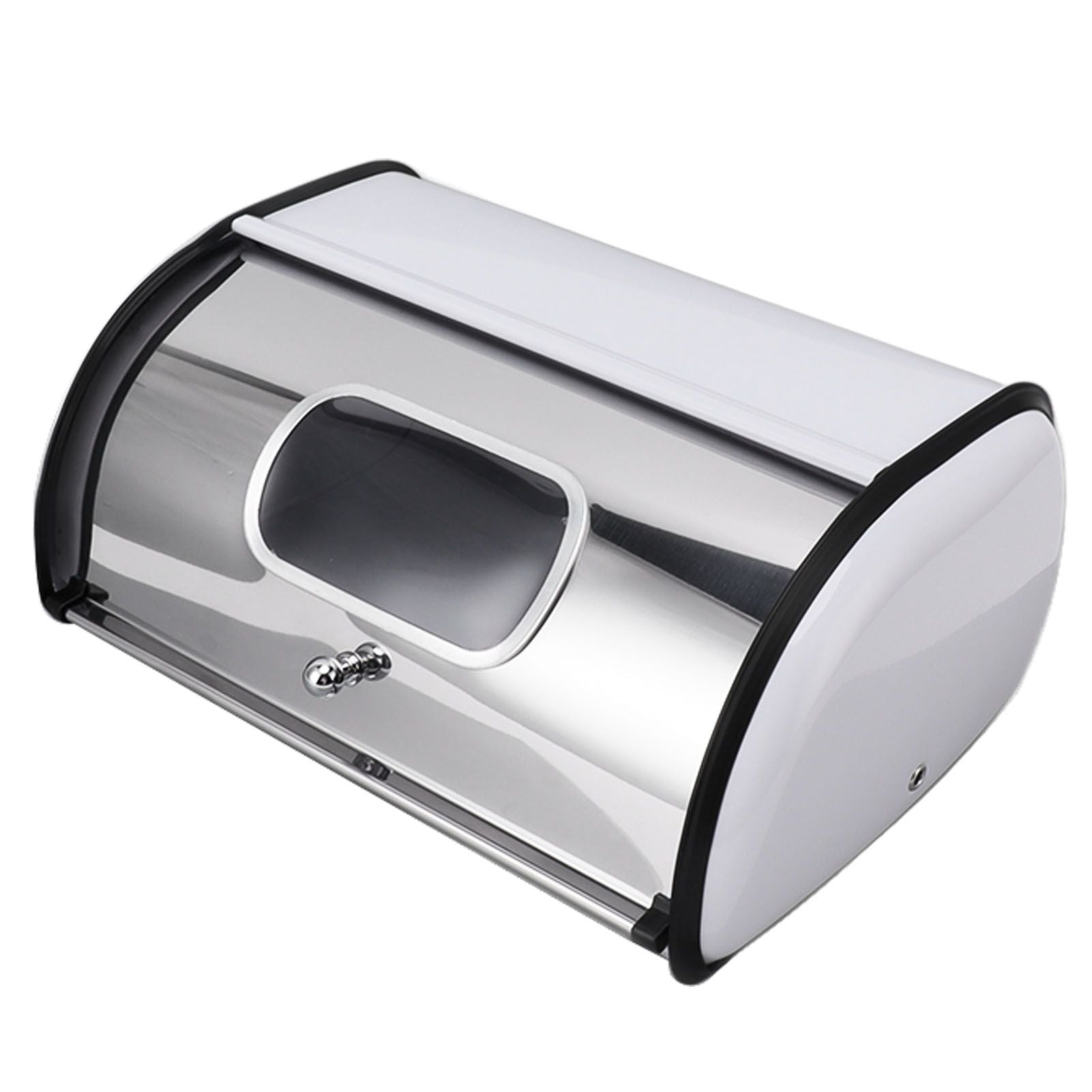 Bread Bin Bread Box Bread Holder Storage Container With Small Window for Kitchen Countertop White V1294-YM0521-3117230095612