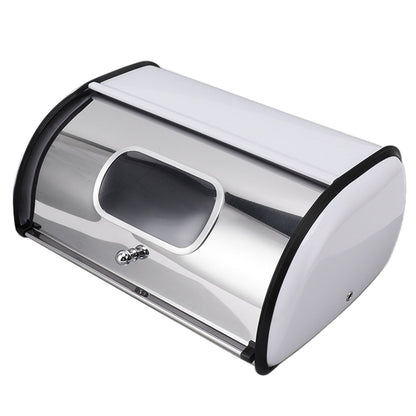 Bread Bin Bread Box Bread Holder Storage Container With Small Window for Kitchen Countertop White V1294-YM0521-3117230095612