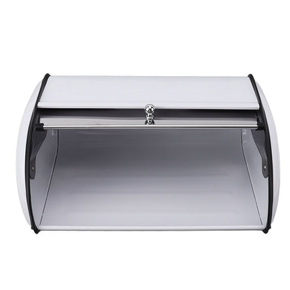 Bread Bin Bread Box Bread Holder Storage Container With Small Window for Kitchen Countertop White V1294-YM0521-3117230095612