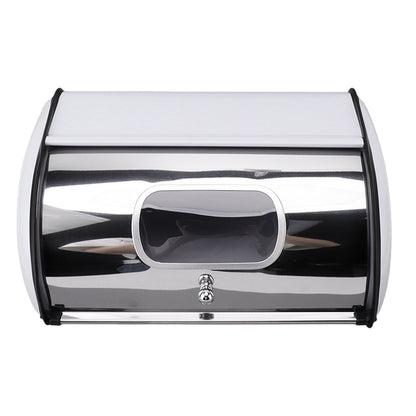 Bread Bin Bread Box Bread Holder Storage Container With Small Window for Kitchen Countertop White V1294-YM0521-3117230095612