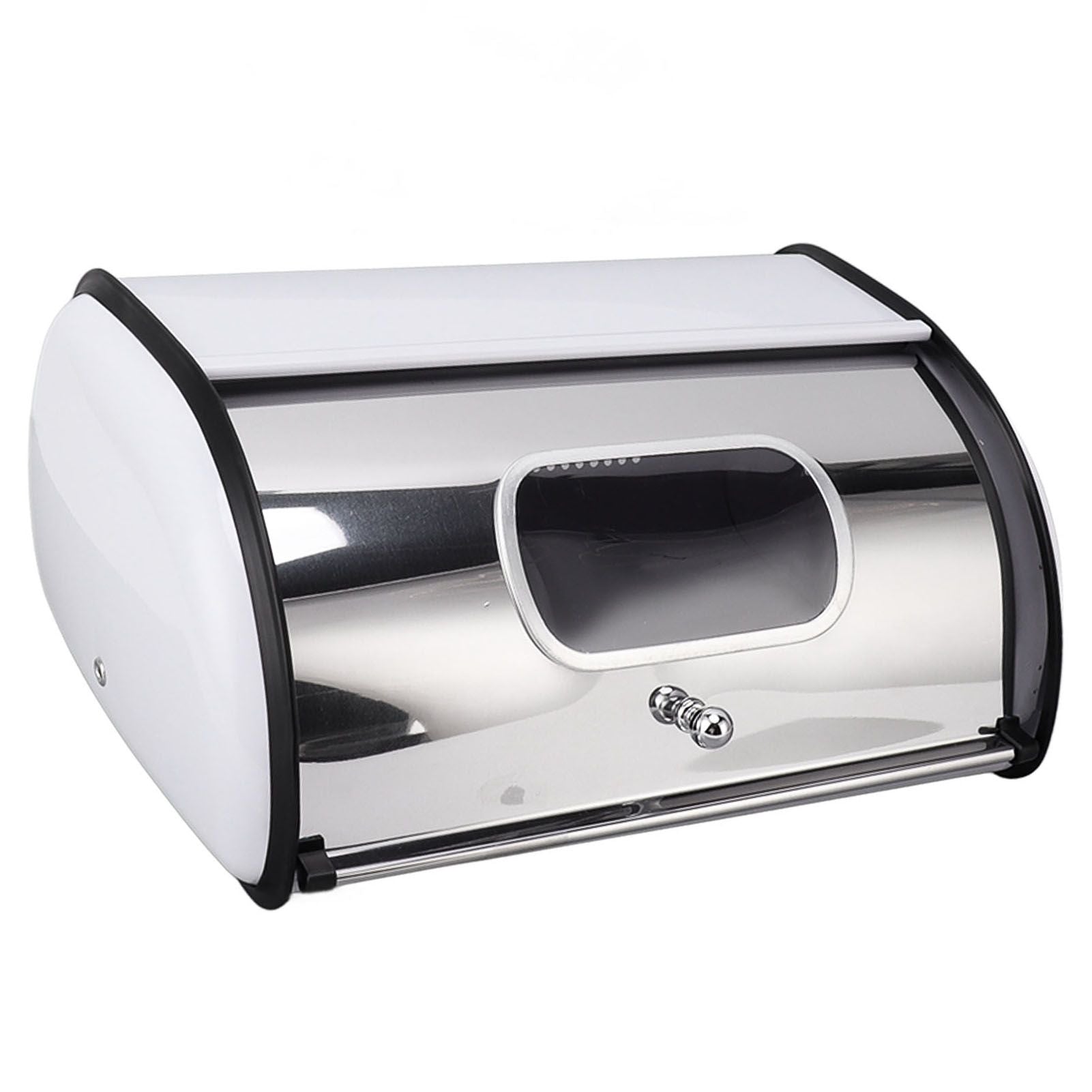 Bread Bin Bread Box Bread Holder Storage Container With Small Window for Kitchen Countertop White V1294-YM0521-3117230095612