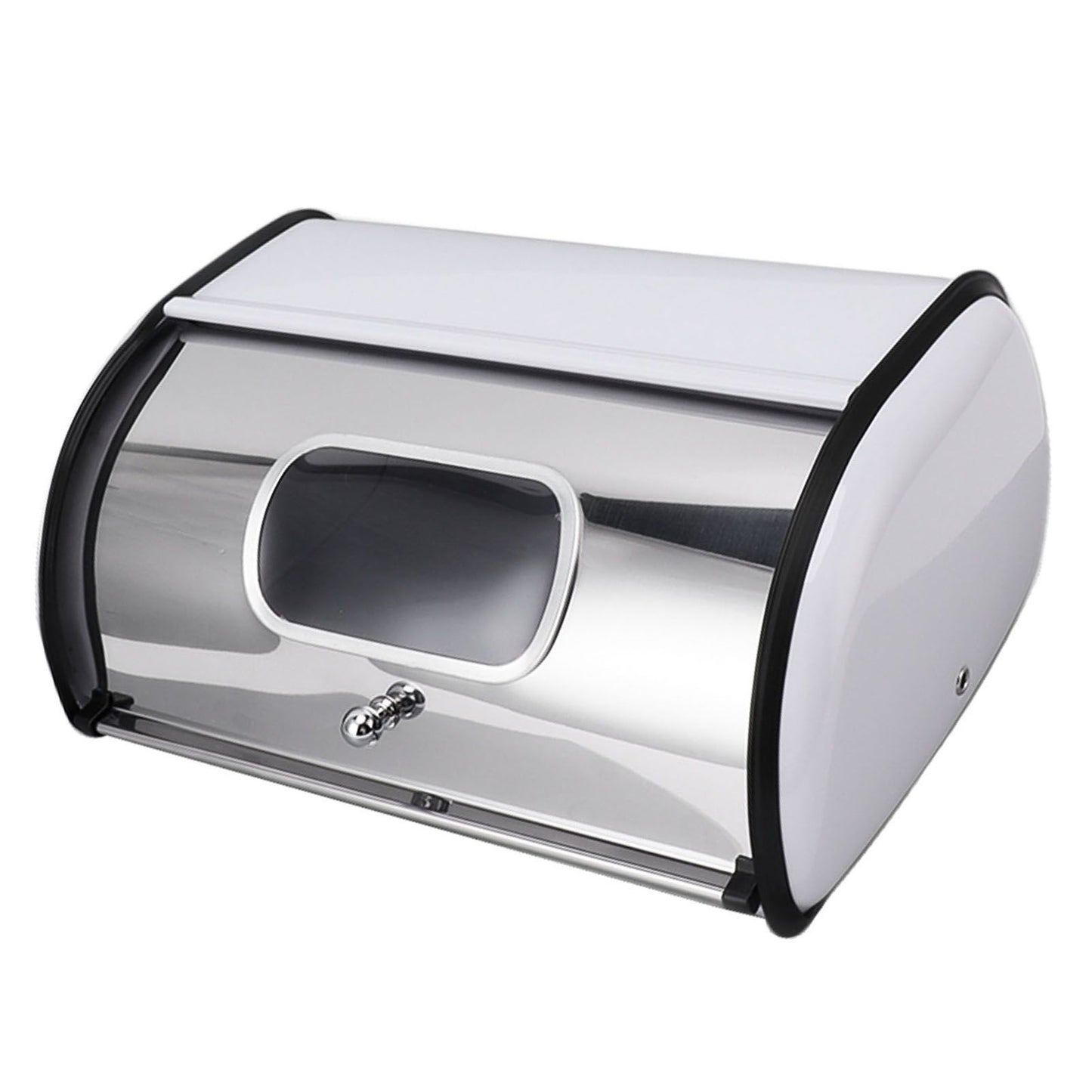 Bread Bin Bread Box Bread Holder Storage Container With Small Window for Kitchen Countertop White V1294-YM0521-3117230095612