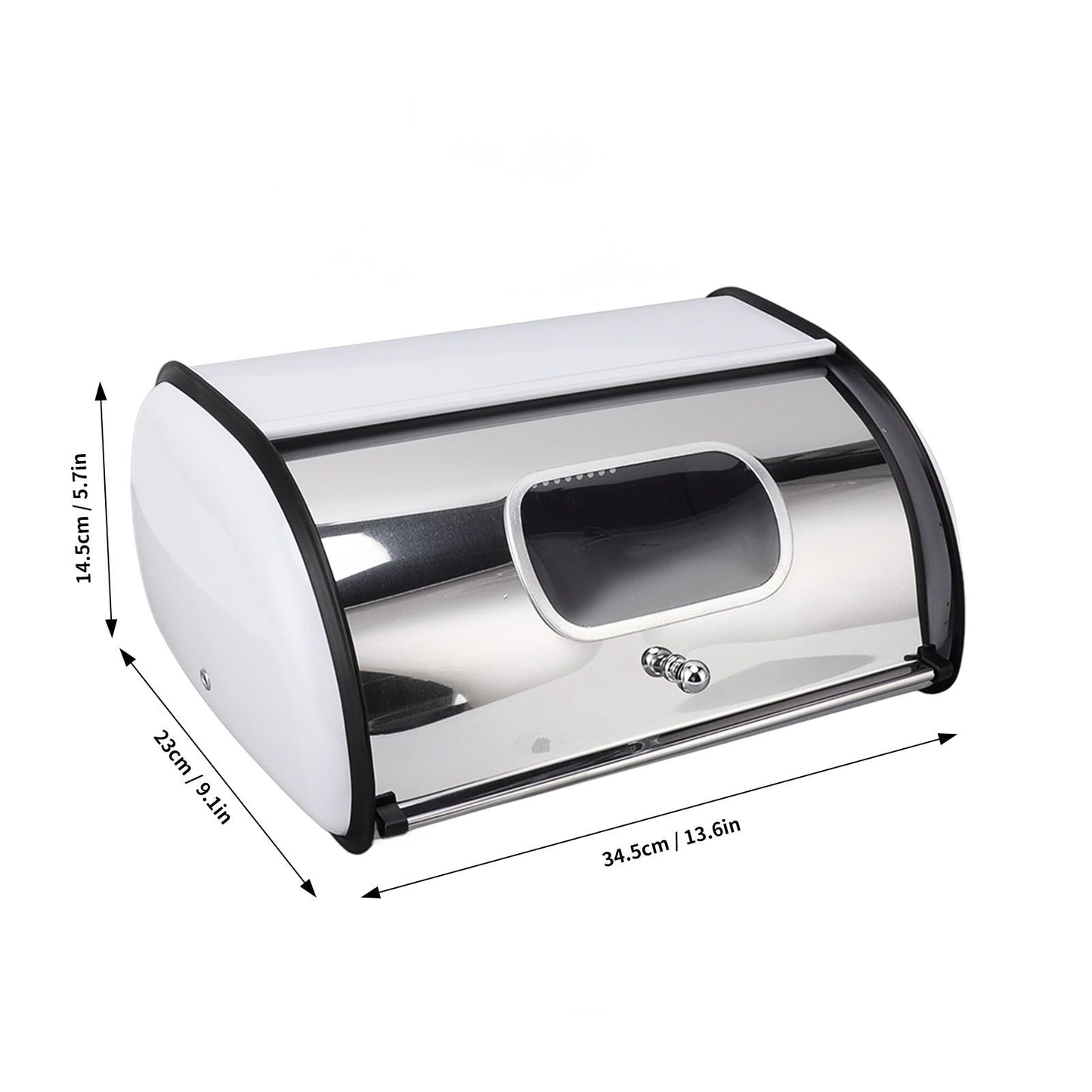 Bread Bin Bread Box Bread Holder Storage Container With Small Window for Kitchen Countertop White V1294-YM0521-3117230095612