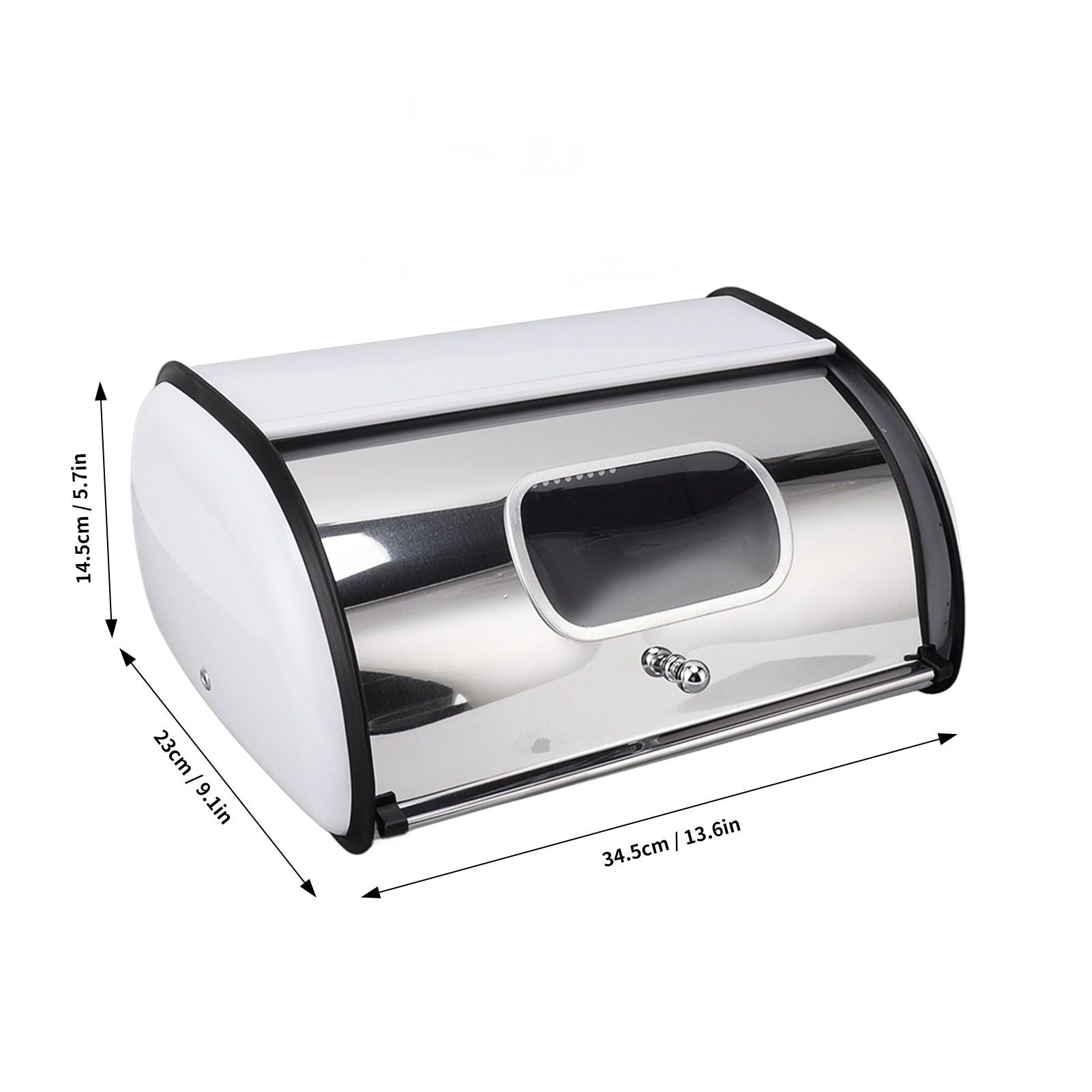 Bread Bin Bread Box Bread Holder Storage Container With Small Window for Kitchen Countertop White V1294-YM0521-3117230095612