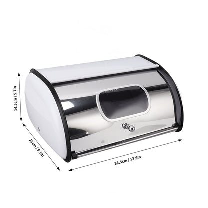 Bread Bin Bread Box Bread Holder Storage Container With Small Window for Kitchen Countertop White V1294-YM0521-3117230095612
