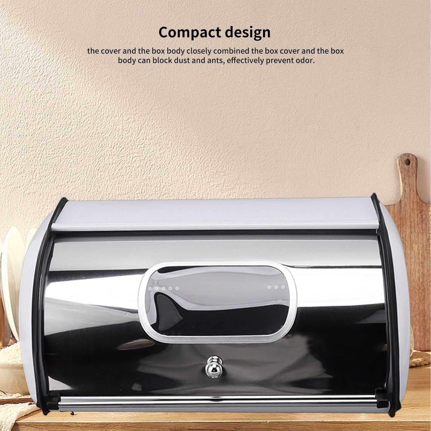 Bread Bin Bread Box Bread Holder Storage Container With Small Window for Kitchen Countertop White V1294-YM0521-3117230095612