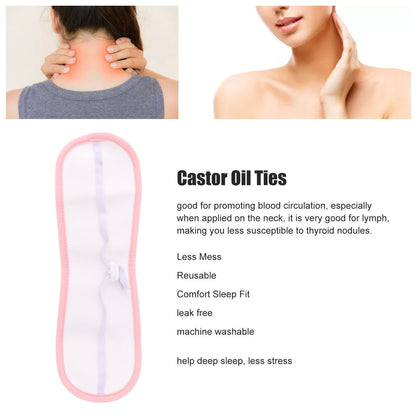 Neck Castor Oil Pack Wrap Polyester Cotton Castor Oil Pack for Liver Less Mess Reusable Washable Comfort V1294-YM0521-3117230095812