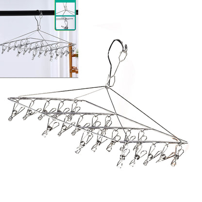 Clothes Drying Hanger Stainless Steel Multi Clip Laundry Drip Hanging Rack for Underwear Socks Hat No Loop V1294-YM0521-3117230096613