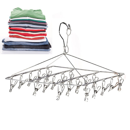 Clothes Drying Hanger Stainless Steel Multi Clip Laundry Drip Hanging Rack for Underwear Socks Hat No Loop V1294-YM0521-3117230096613
