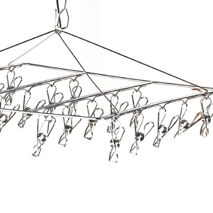 Clothes Drying Hanger Stainless Steel Multi Clip Laundry Drip Hanging Rack for Underwear Socks Hat No Loop V1294-YM0521-3117230096613