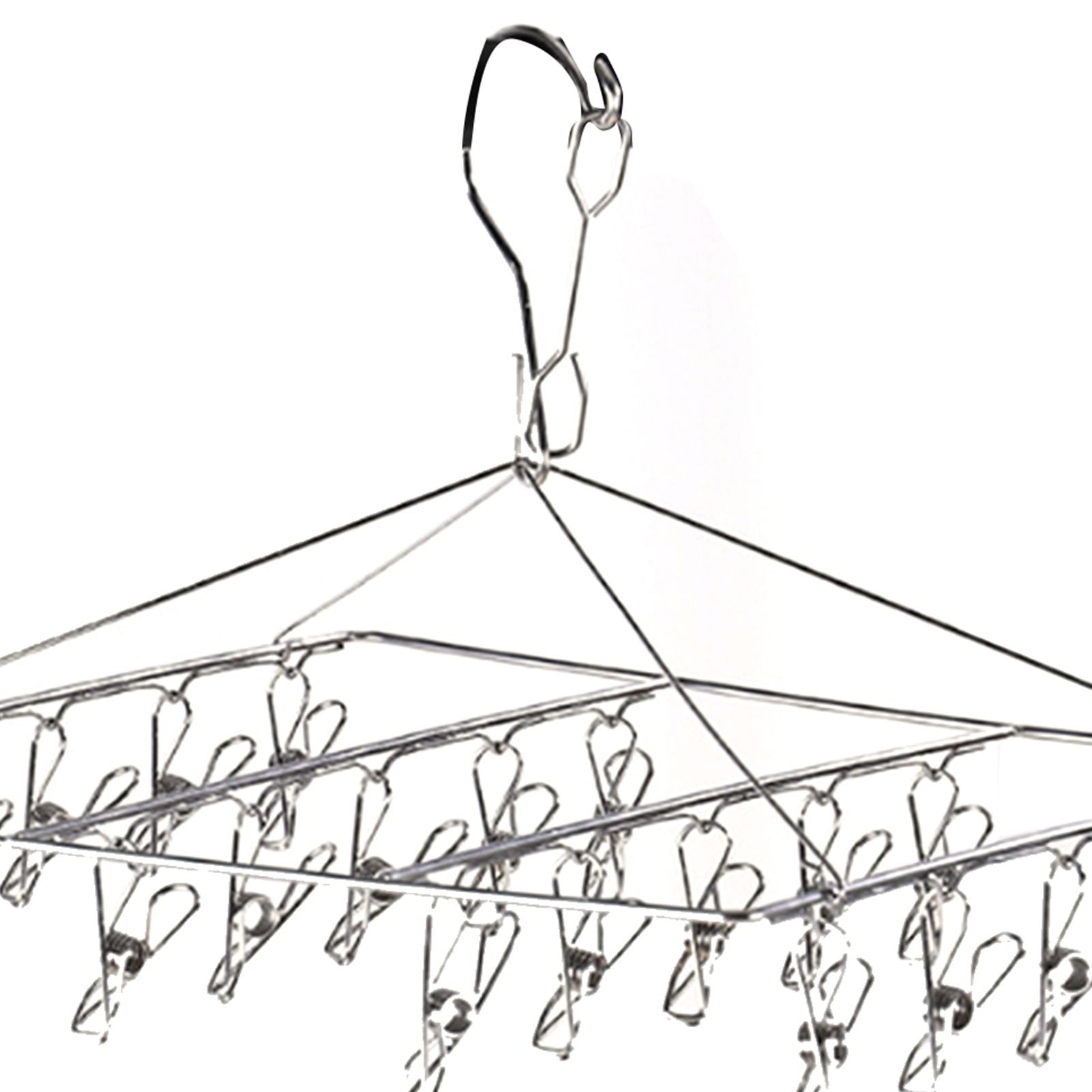 Clothes Drying Hanger Stainless Steel Multi Clip Laundry Drip Hanging Rack for Underwear Socks Hat No Loop V1294-YM0521-3117230096613