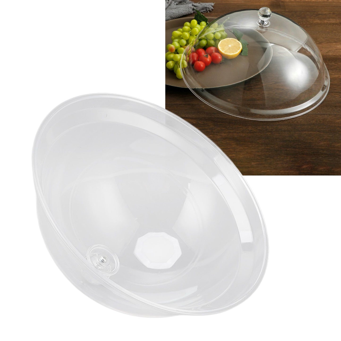 Food Cover Acrylic Transparent Thickened Fall Resistant Dustproof Food Preservation Cover with Handle 21cm V1294-YM0521-3118220300011