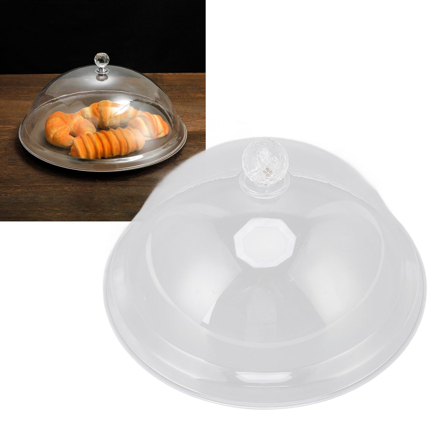 Food Cover Acrylic Transparent Thickened Fall Resistant Dustproof Food Preservation Cover with Handle 21cm V1294-YM0521-3118220300011