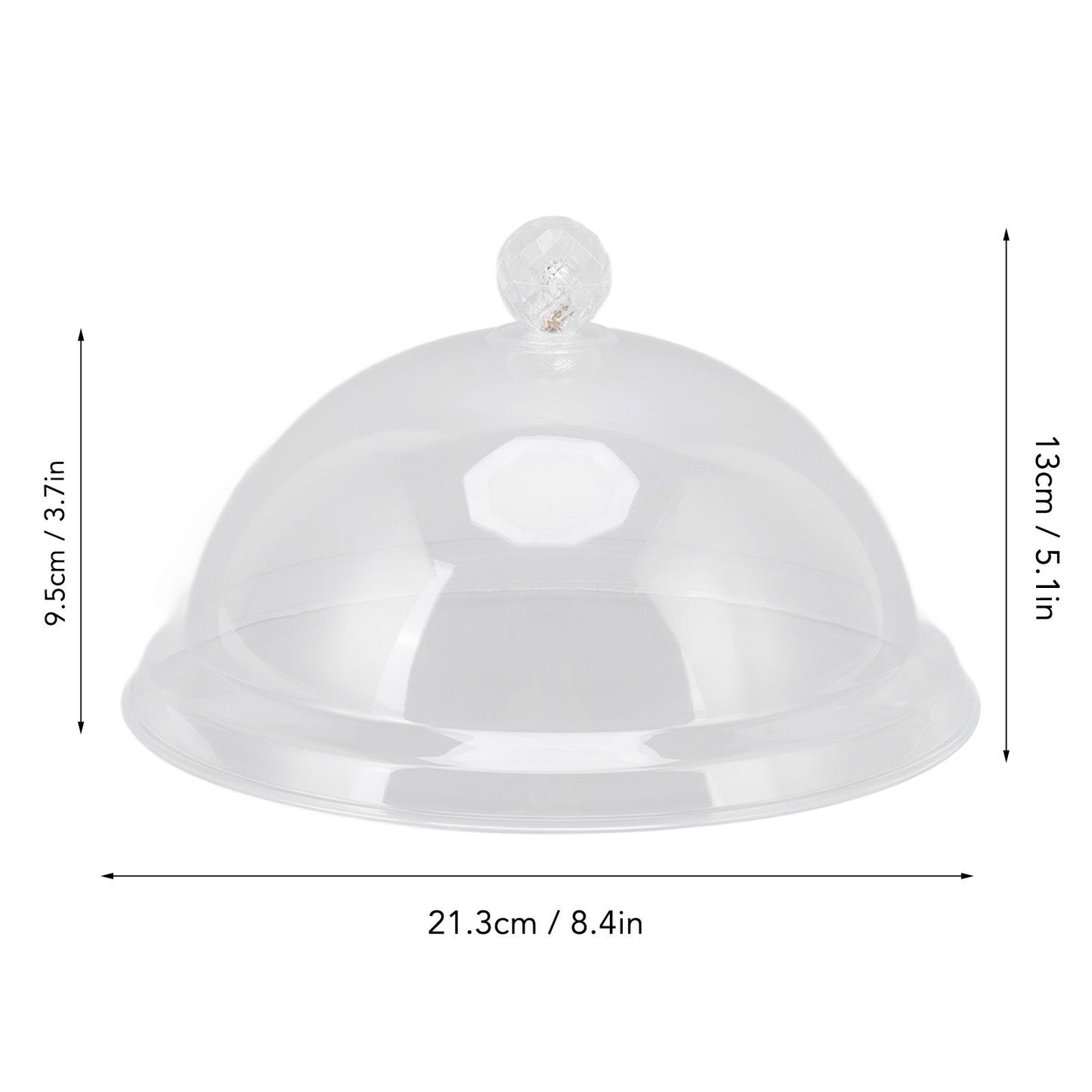 Food Cover Acrylic Transparent Thickened Fall Resistant Dustproof Food Preservation Cover with Handle 21cm V1294-YM0521-3118220300011