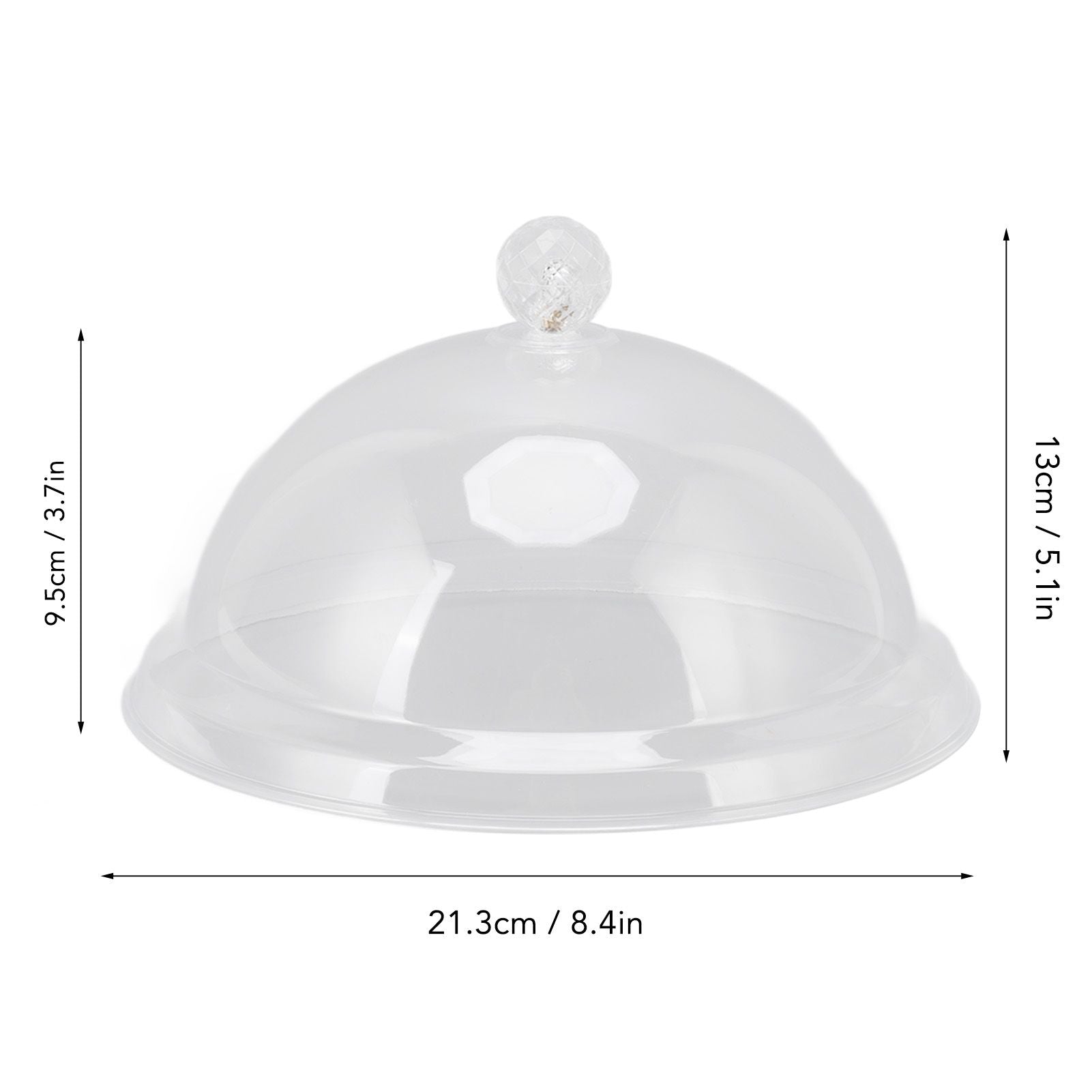 Food Cover Acrylic Transparent Thickened Fall Resistant Dustproof Food Preservation Cover with Handle 21cm V1294-YM0521-3118220300011