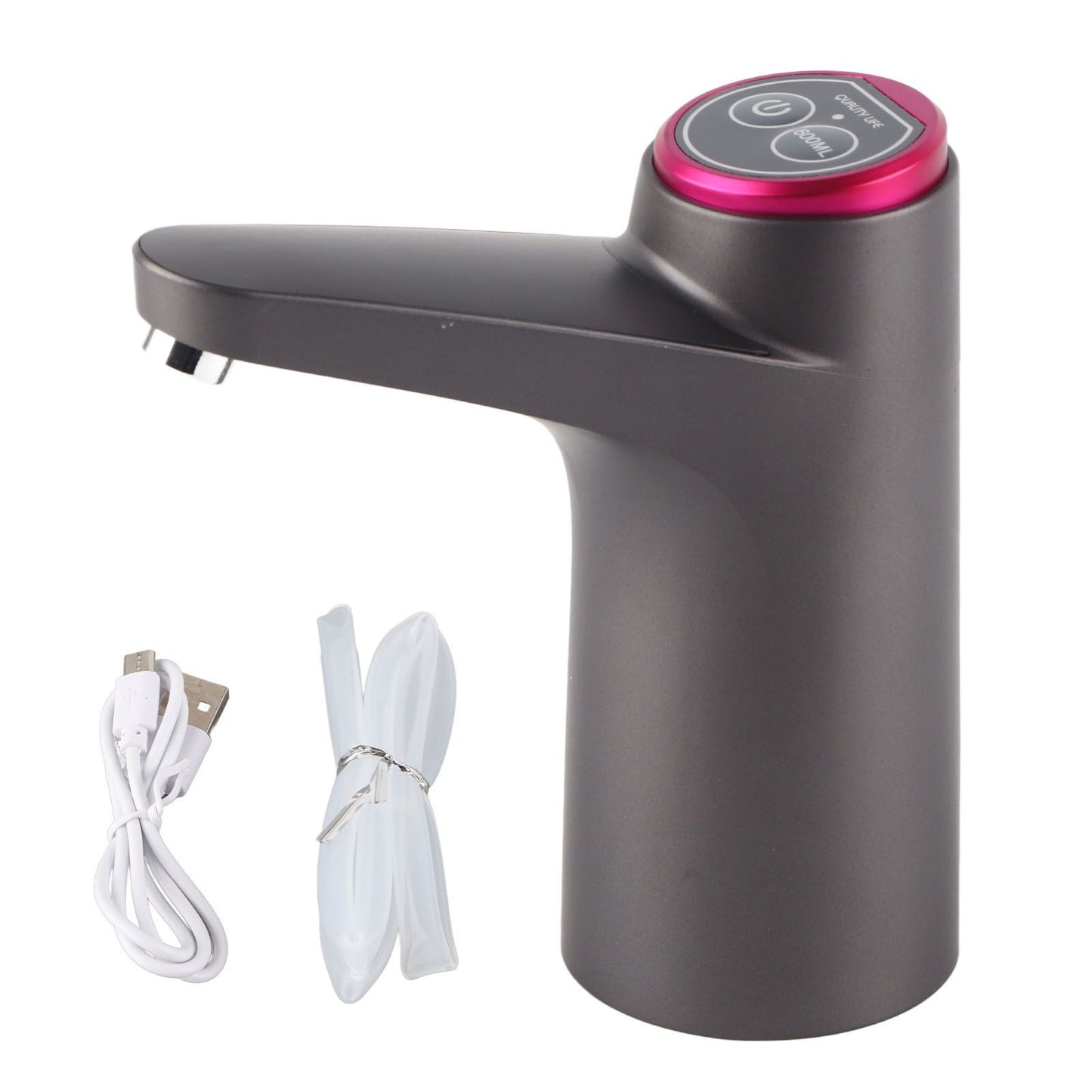 Automatic Water Dispenser USB Electric Water Bottle Pump for Camping Household Black Bulit in Battery V1294-YM0521-3118220307811