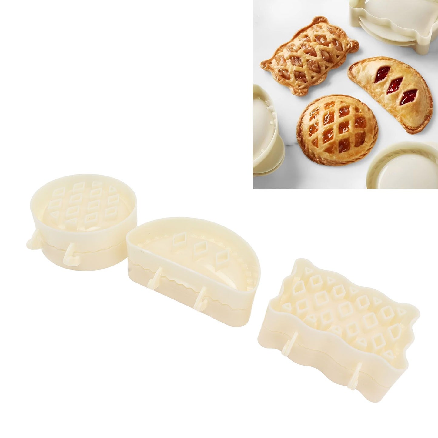 3PCS Pie Molds Set Environmentally Friendly ABS Mini Hand Pie Maker for Apple Pie Kitchen Christmas V1294-YM0521-3118220309011