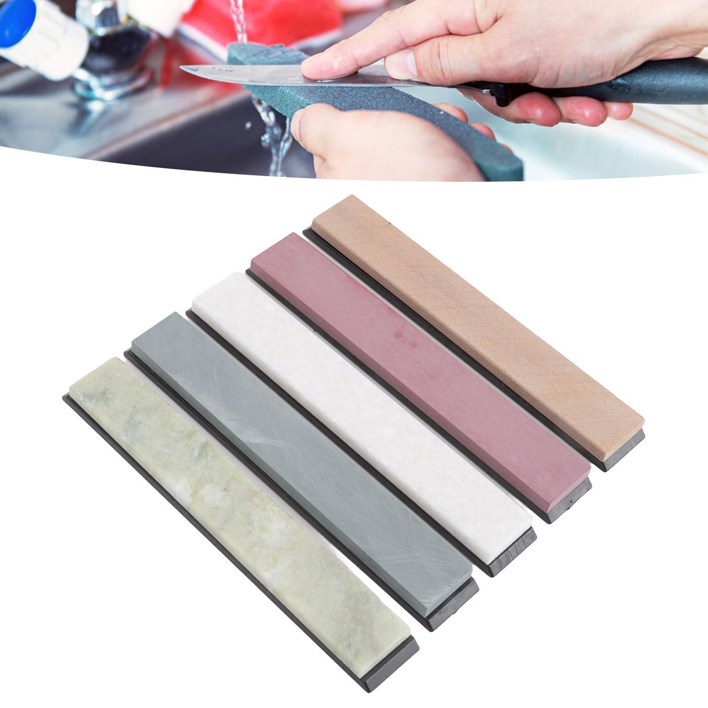 5Pcs Knife Sharpening Stone Knife Sharpener 1000 3000 5000 8000 10000 Grit for Home Kitchen Use V1294-YM0521-3118220309411