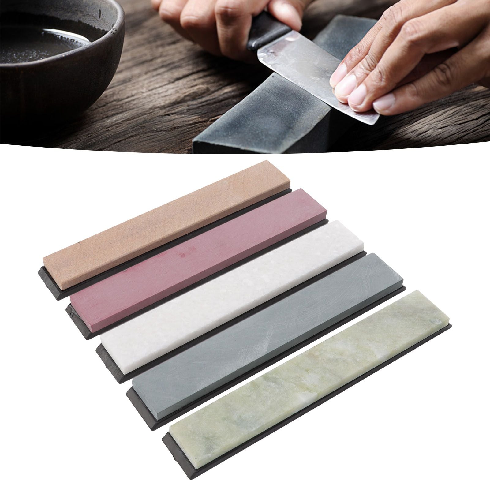 5Pcs Knife Sharpening Stone Knife Sharpener 1000 3000 5000 8000 10000 Grit for Home Kitchen Use V1294-YM0521-3118220309411