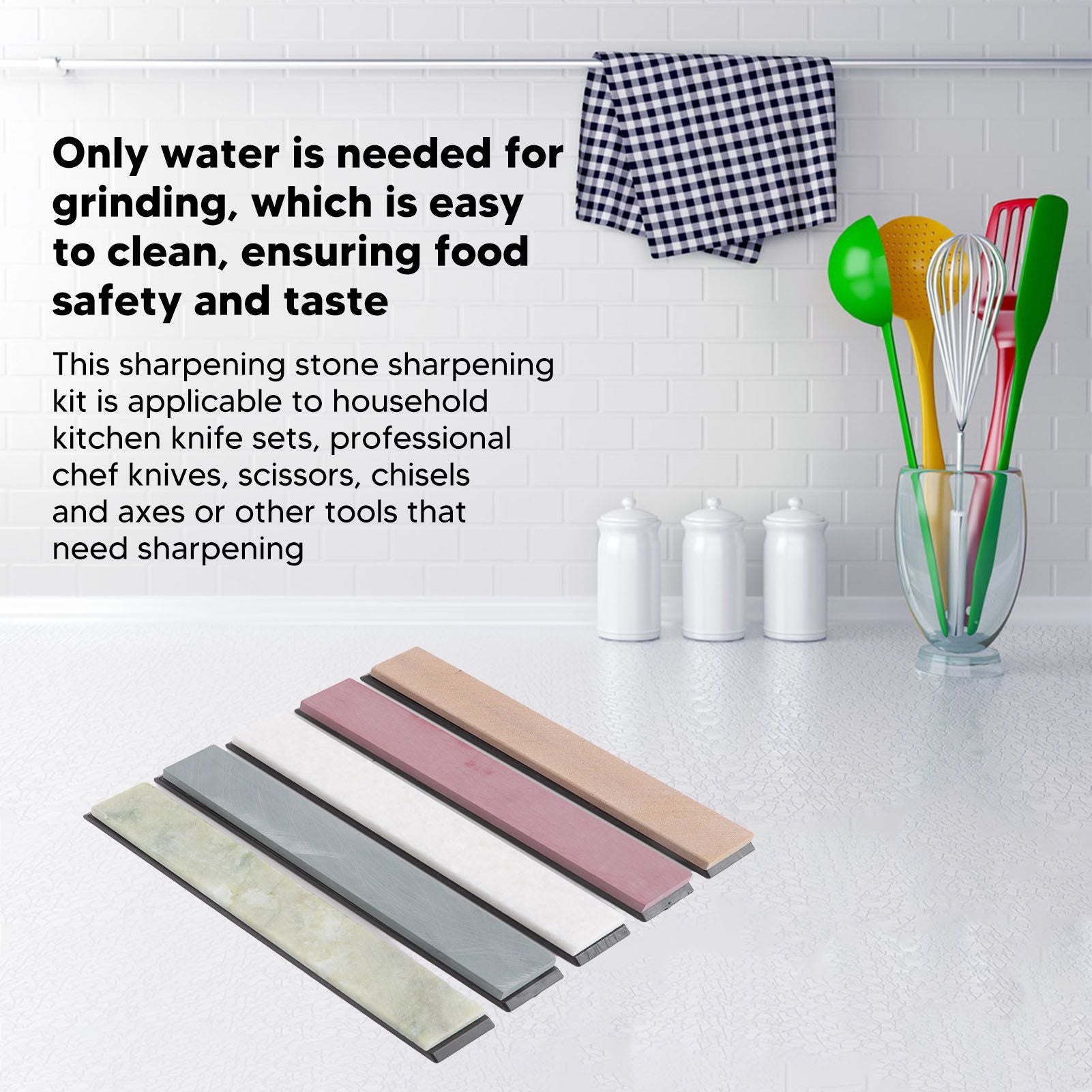 5Pcs Knife Sharpening Stone Knife Sharpener 1000 3000 5000 8000 10000 Grit for Home Kitchen Use V1294-YM0521-3118220309411