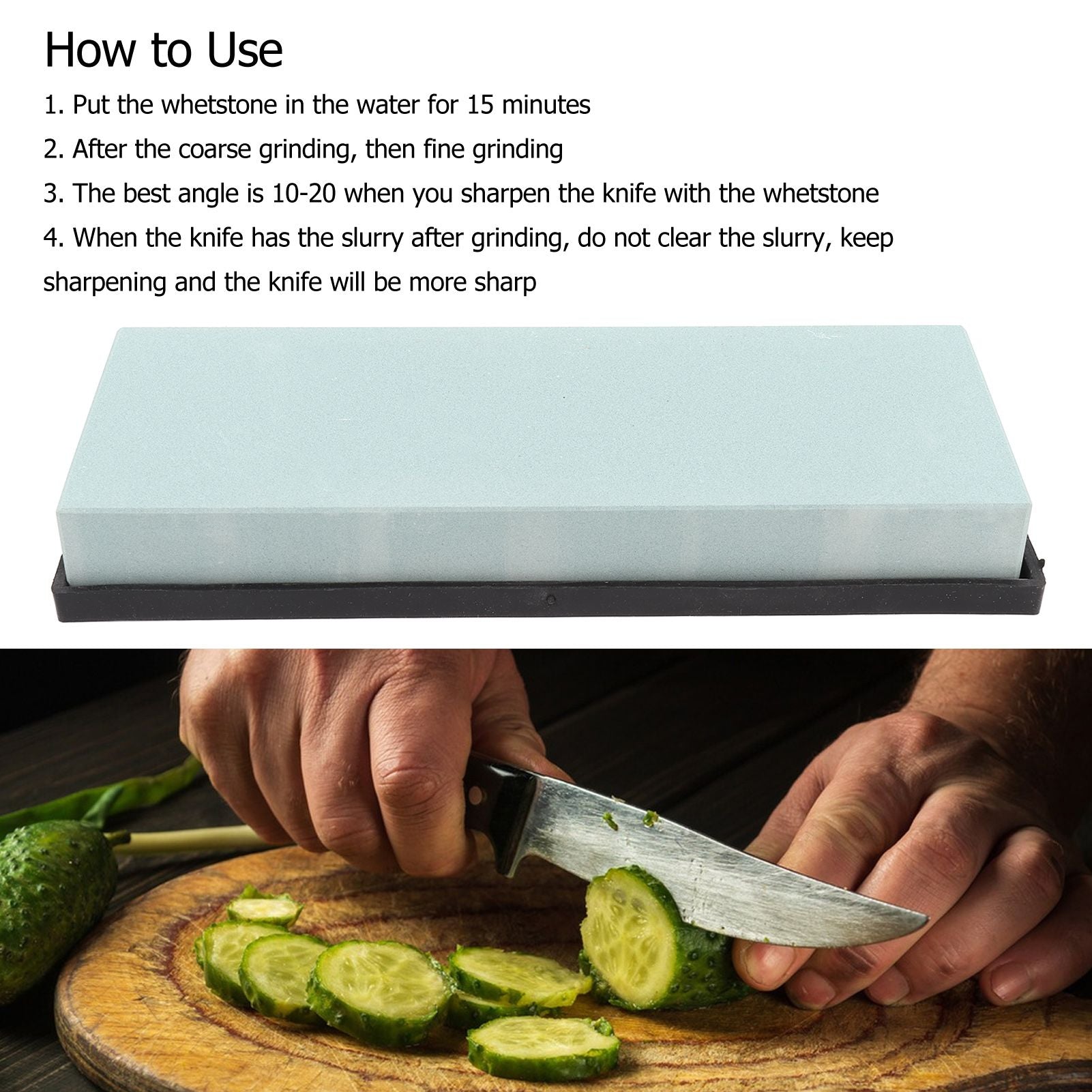 Knife Sharpening Stone 320 Grit Knife Sharpener for Scissors Chisels Axes Hand Tools Woodworking Tools V1294-YM0521-3118220310411