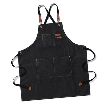 Work Apron Waterproof Breathable Adjustable Thickened Unisex Kitchen Apron with Pockets for BBQ Gardening V1294-YM0521-3118220312011
