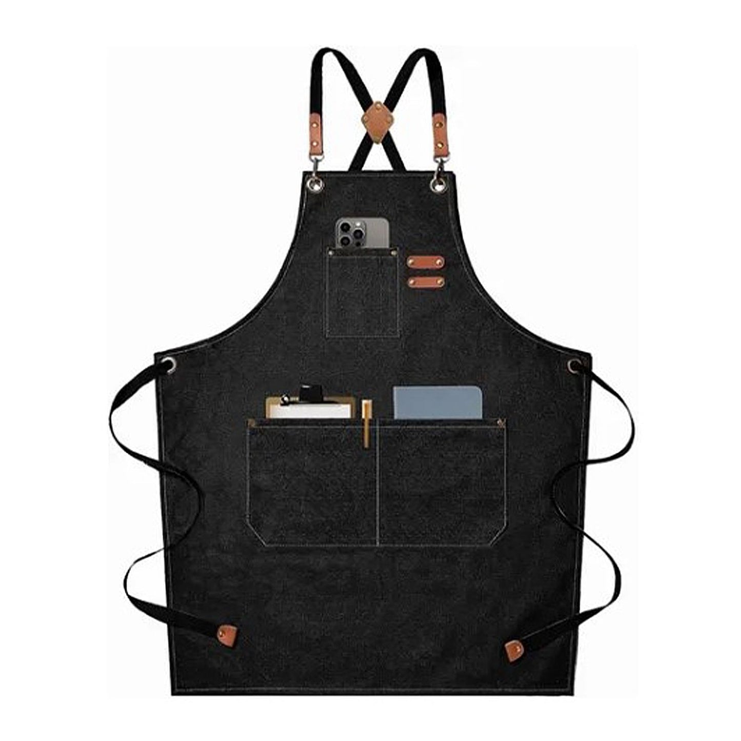 Work Apron Waterproof Breathable Adjustable Thickened Unisex Kitchen Apron with Pockets for BBQ Gardening V1294-YM0521-3118220312011
