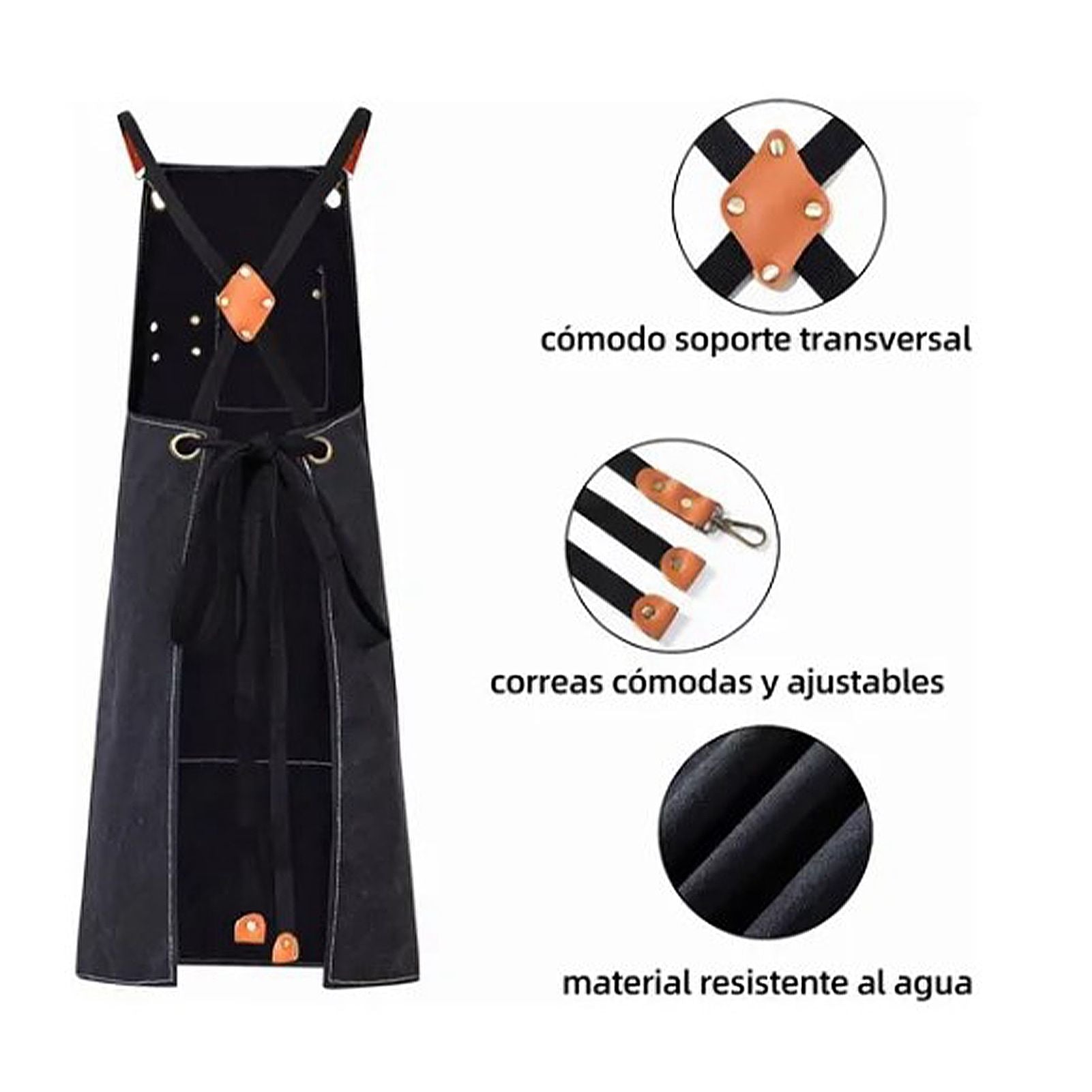 Work Apron Waterproof Breathable Adjustable Thickened Unisex Kitchen Apron with Pockets for BBQ Gardening V1294-YM0521-3118220312011