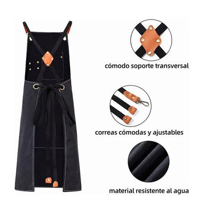 Work Apron Waterproof Breathable Adjustable Thickened Unisex Kitchen Apron with Pockets for BBQ Gardening V1294-YM0521-3118220312011