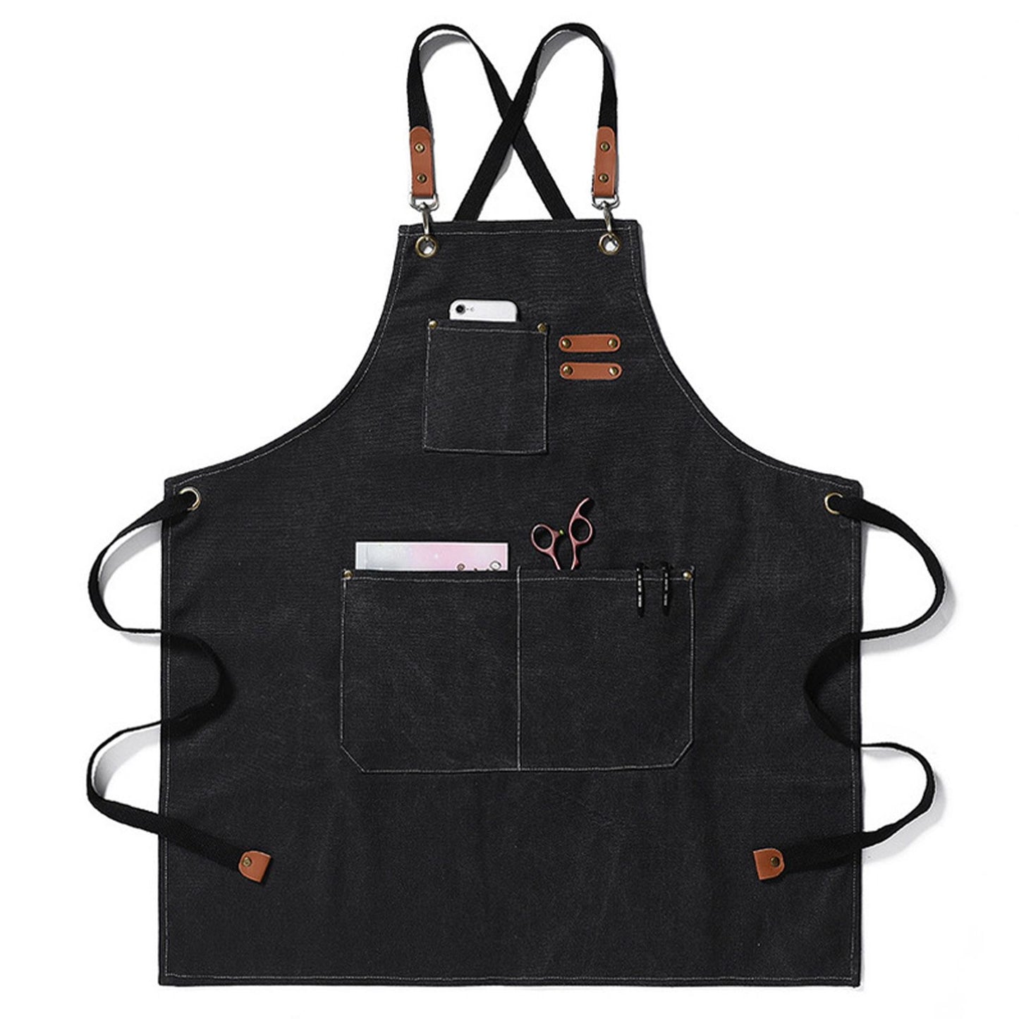 Work Apron Waterproof Breathable Adjustable Thickened Unisex Kitchen Apron with Pockets for BBQ Gardening V1294-YM0521-3118220312011