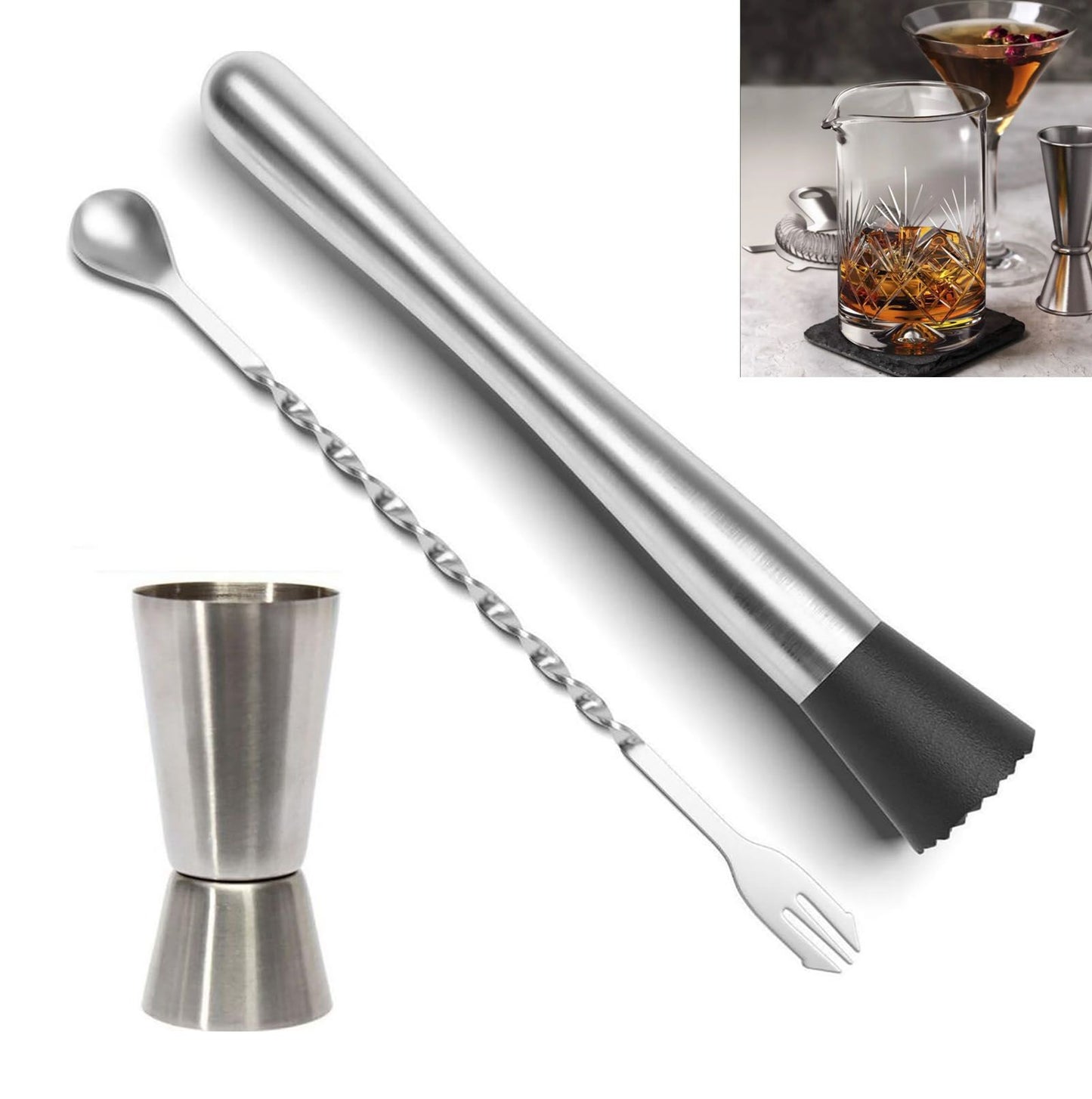 Stainless Steel Crushed Popsicle Mixing Stick Fruit Muddle Pestle Wine Supplies for Barware Tool V1294-YM0521-3118220319311