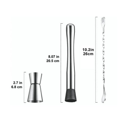 Stainless Steel Crushed Popsicle Mixing Stick Fruit Muddle Pestle Wine Supplies for Barware Tool V1294-YM0521-3118220319311