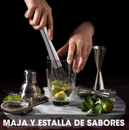 Stainless Steel Crushed Popsicle Mixing Stick Fruit Muddle Pestle Wine Supplies for Barware Tool V1294-YM0521-3118220319311